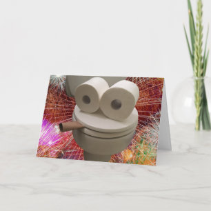 Smiling Toilet Face Card