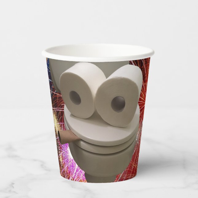 Smiling Toilet Face Paper Cups (Front)