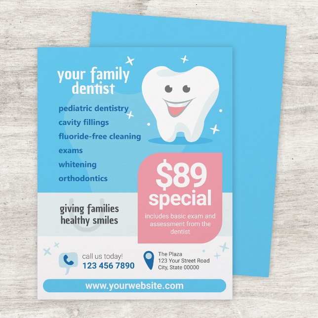 Smiling Tooth Dental Flyer Template (Creator Uploaded)