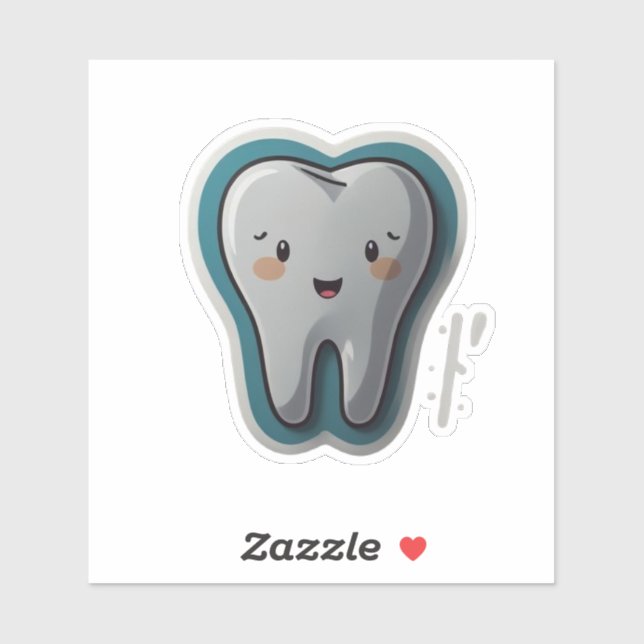 Smiling Tooth Sticker: Brighten Your Day!" (Sheet)