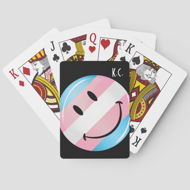 Smiling Transgender Flag Playing Cards (Back)