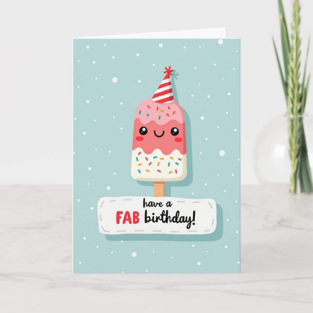 Smiling Treat Party Hat Card (Front)