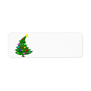 SMILING TREE *CHRISTMAS* ADDRESS LABEL RETURN ADDRESS LABEL