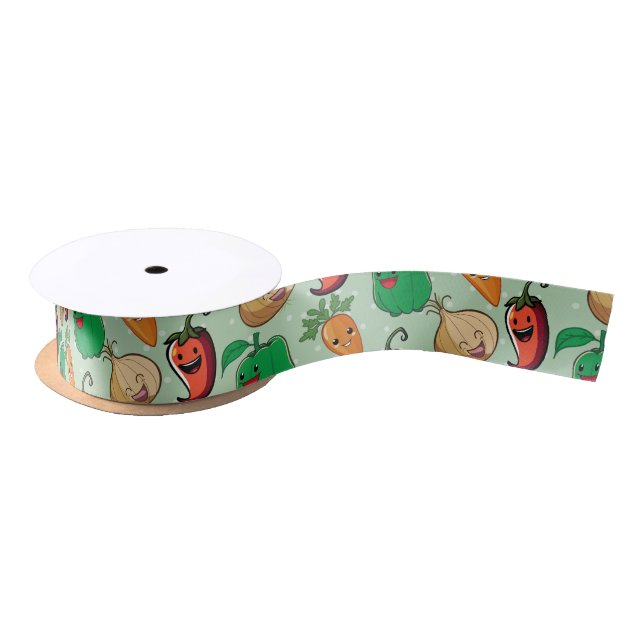 Smiling Veggies Satin Ribbon (Spool)