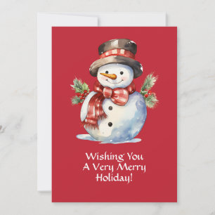 Smiling Watercolor Santa Christmas Card