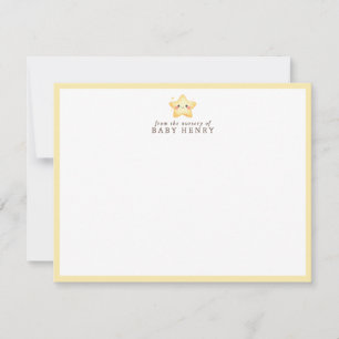 Smiling Watercolor Star Nursery Note Card