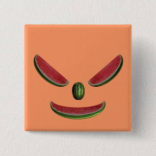 Smiling Watermelon Face 15 Cm Square Badge