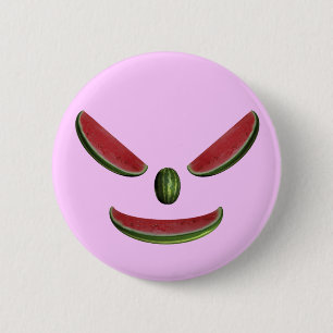 Smiling Watermelon Face 6 Cm Round Badge