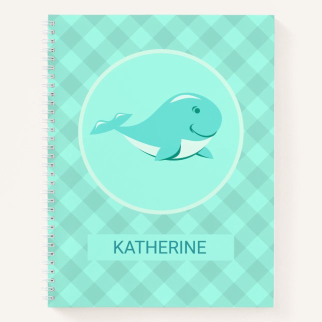 Smiling Whale Back To School Notebook (Front)