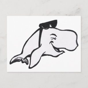 Smiling Whale Colouring Plate Postcard