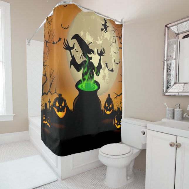 Smiling Witch's Brew Shower Curtain (In Situ)