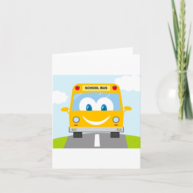 Smiling Yellow School Bus Card (Creator Uploaded)