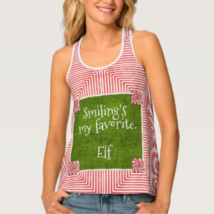 "Smiling's my favorite" Christmas Cute Elf Quote Singlet