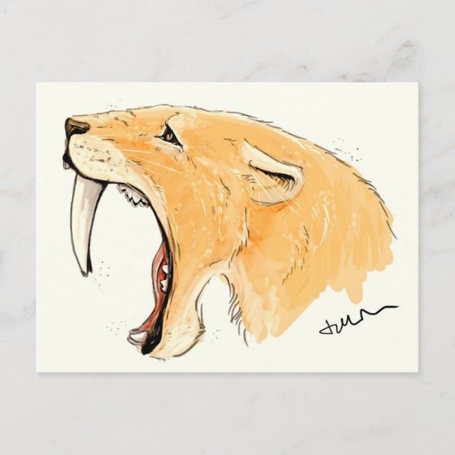 Smilodon Roar Postcard (Front)
