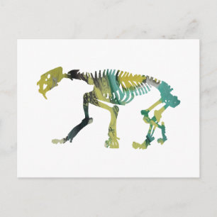 Smilodon skeleton postcard