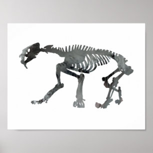 Smilodon skeleton poster