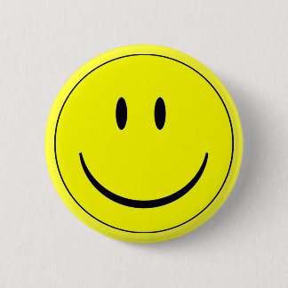 Smily face bottin 6 cm round badge