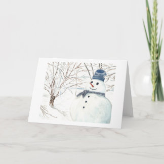 Smily Snowman from Reno Watercolor Holiday Card