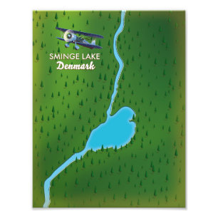 Sminge Lake Denmark travel map Photo Print