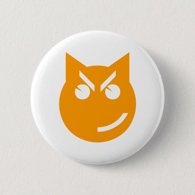 Smirking Emoji Cat 6 Cm Round Badge (Front)