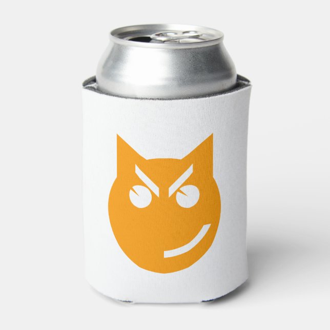 Smirking Emoji Cat Can Cooler (Can Front)