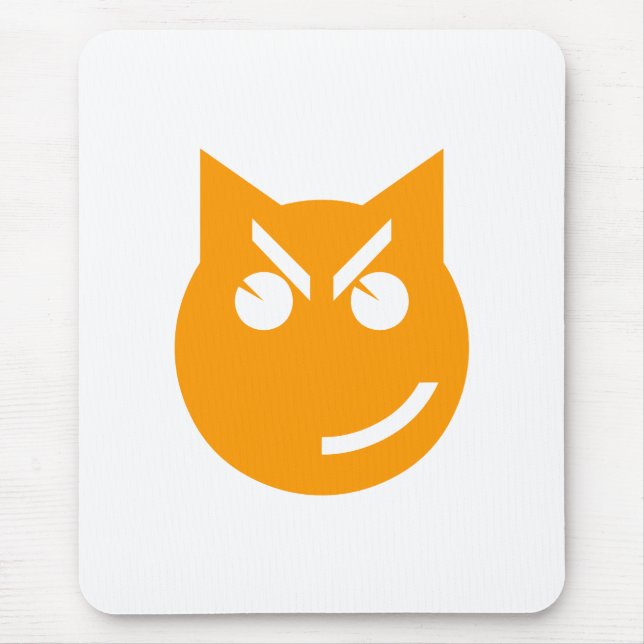 Smirking Emoji Cat Mouse Pad (Front)