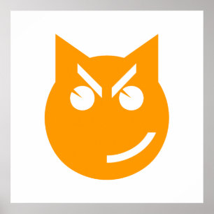 Smirking Emoji Cat Poster