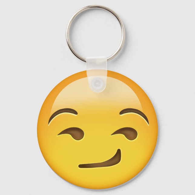 Smirking Face Emoji Key Ring (Front)