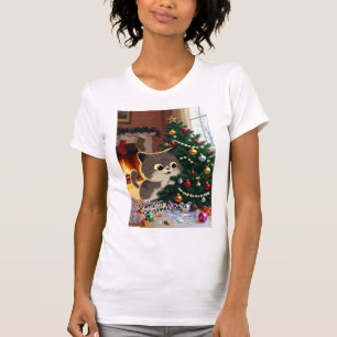 Smirking Kitten Christmas Chaos 1 women's  T-Shirt