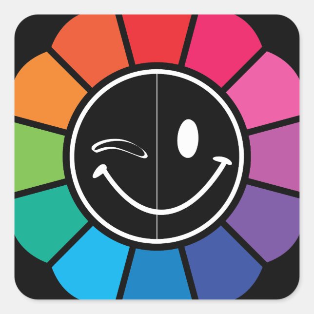 SmirkSmile Blooming Square Sticker (Front)