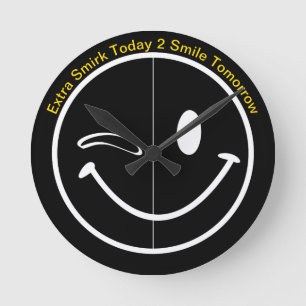 SmirkSmile Round Clock