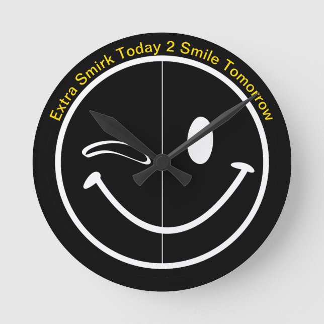 SmirkSmile Round Clock (Front)
