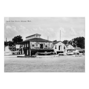 Smith Boat House, Algonac, Michigan Vintage Photo Print