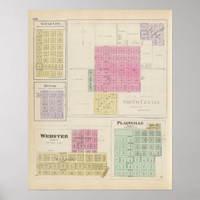 Smith Centre, Gould City, Motor, Webster, Kansas Poster (Front)