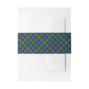 Smith Clan Green and Navy Highland Plaid Invitation Belly Band