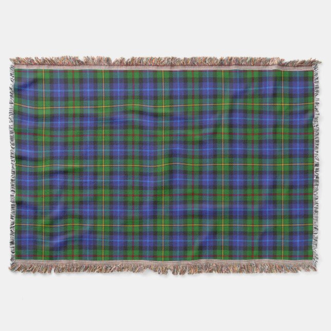 Smith Clan Scottish Tartan Plaid Pattern Throw Blanket (Front)