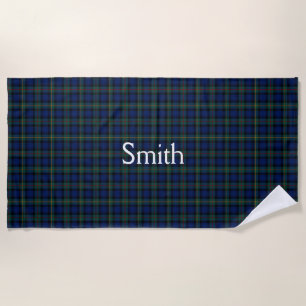 Smith Clan Tartan Plaid Beach Towel