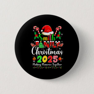 Smith Family Christmas 2025 Matching Santa Hat Xma 6 Cm Round Badge