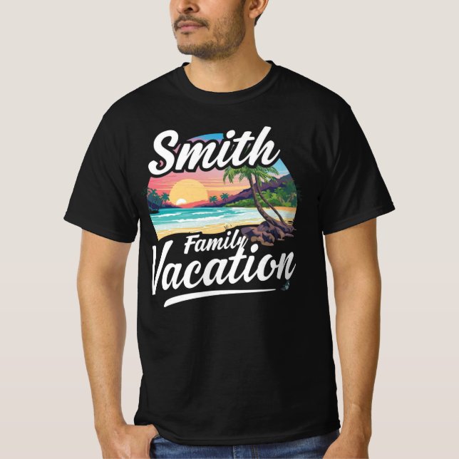 Smith Family Vacation Custom Travel Destination T-Shirt (Front)