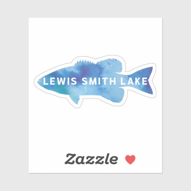 Smith Lake Blue Watercolor Bass Vinyl Sticker (Sheet)