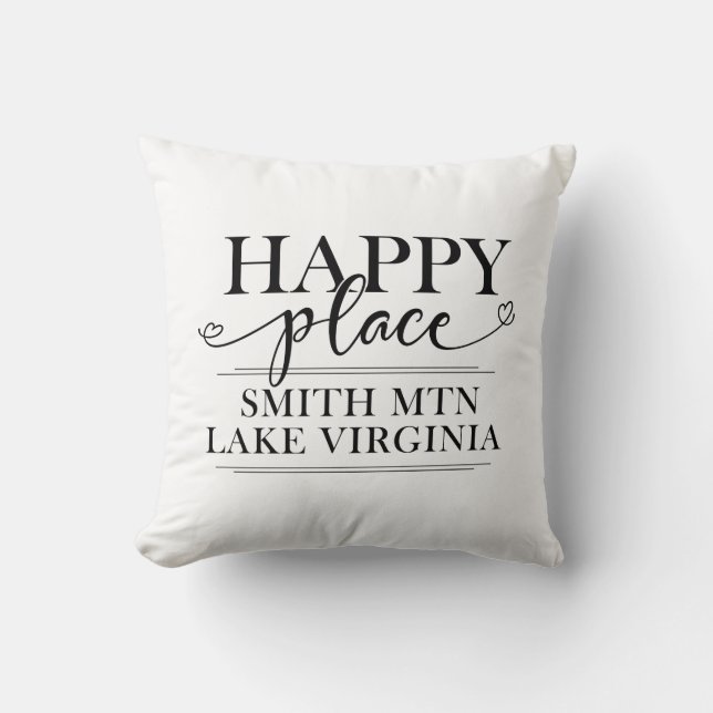 Smith Mountain Lake Happy Place Cushion (Front)