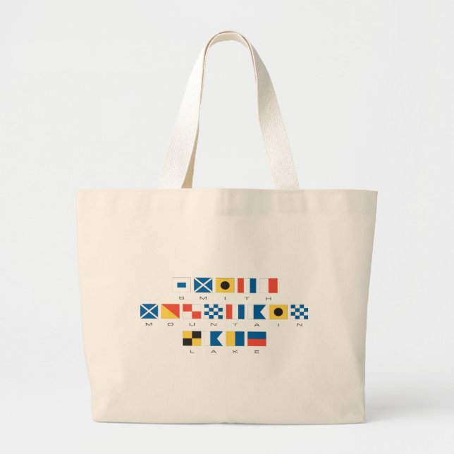 Smith Mountain Lake Nautical Flags Totebag Large Tote Bag (Front)