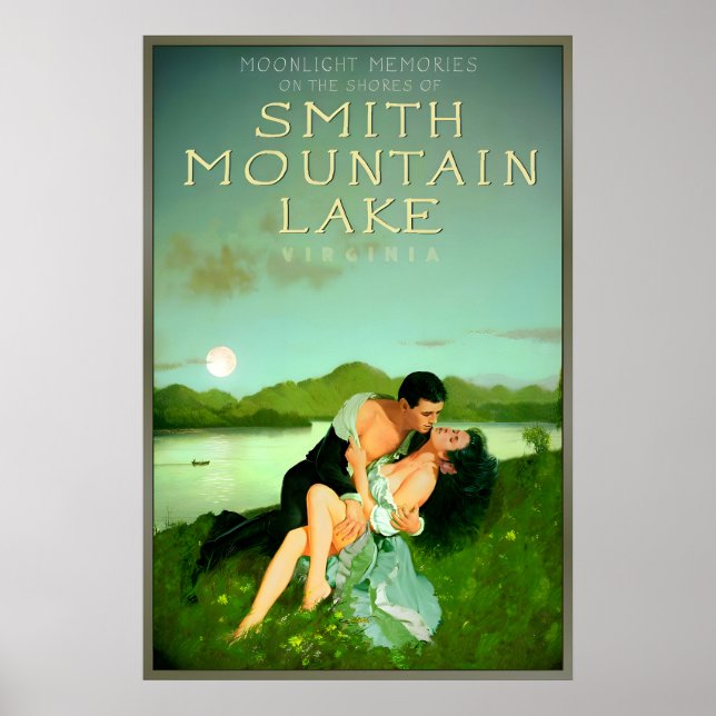 Smith Mountain Lake Virginia Moonlight Memories Poster (Front)
