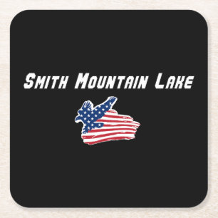 Smith Mountain Lake Virginia Patriotic Eagle Square Paper Coaster