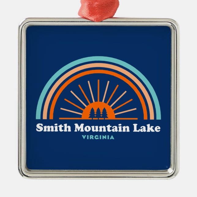 Smith Mountain Lake Virginia Rainbow Metal Ornament (Front)