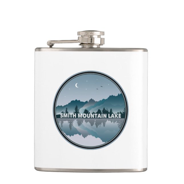 Smith Mountain Lake Virginia Reflection Hip Flask (Front)