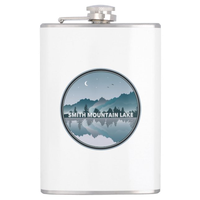 Smith Mountain Lake Virginia Reflection Hip Flask (Front)