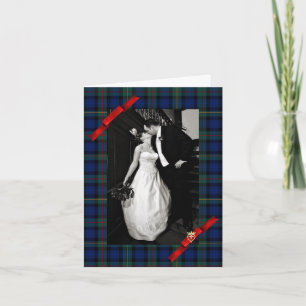 Smith Plaid Custom Wedding Photo Thank You Card