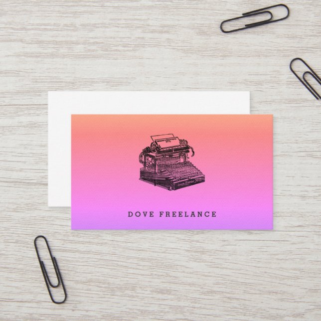 Smith Premier No. 2 Typewriter Business Card (Front/Back In Situ)