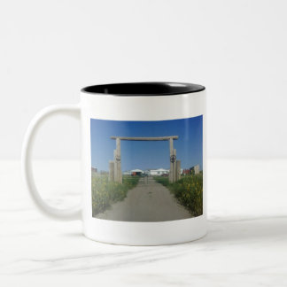 Smith Rescue Ranch entrance Two-Tone Coffee Mug